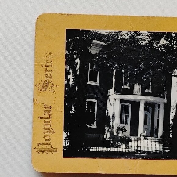 ANTIQUE Stereograph Card ESTATE HOME Photo Card - Picture 2 of 4